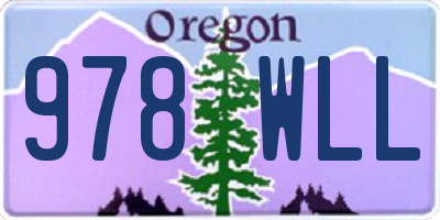OR license plate 978WLL