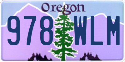 OR license plate 978WLM