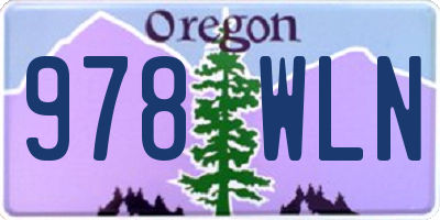 OR license plate 978WLN
