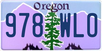 OR license plate 978WLO