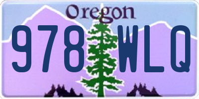 OR license plate 978WLQ