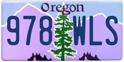 OR license plate 978WLS