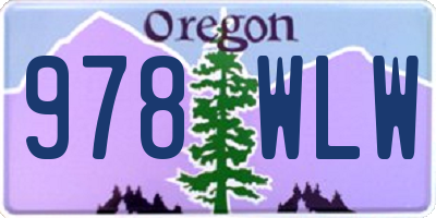 OR license plate 978WLW
