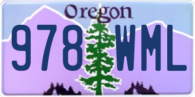 OR license plate 978WML