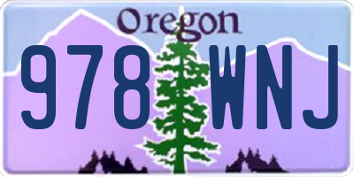 OR license plate 978WNJ