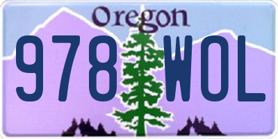 OR license plate 978WOL