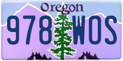 OR license plate 978WOS