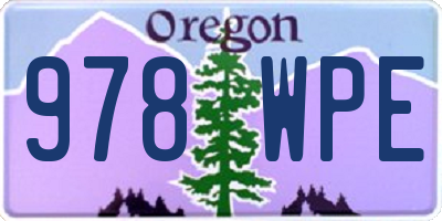 OR license plate 978WPE