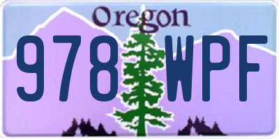 OR license plate 978WPF