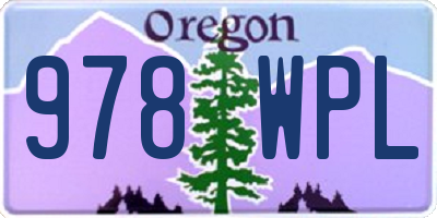 OR license plate 978WPL