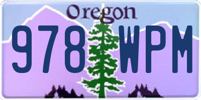 OR license plate 978WPM