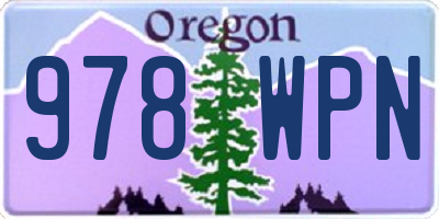 OR license plate 978WPN