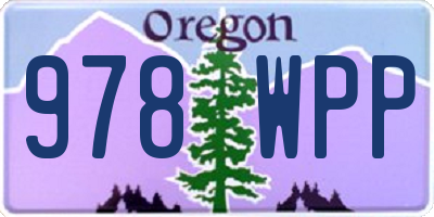 OR license plate 978WPP