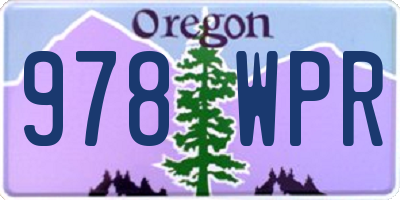 OR license plate 978WPR
