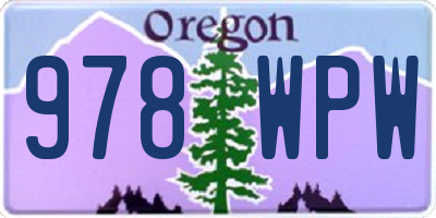 OR license plate 978WPW
