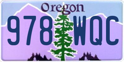 OR license plate 978WQC