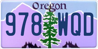 OR license plate 978WQD