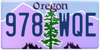 OR license plate 978WQE