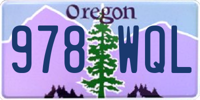 OR license plate 978WQL