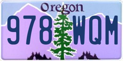 OR license plate 978WQM