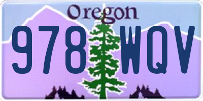 OR license plate 978WQV