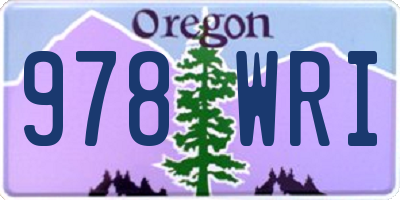 OR license plate 978WRI