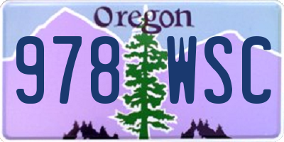 OR license plate 978WSC