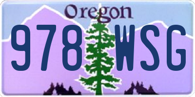 OR license plate 978WSG