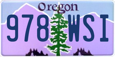 OR license plate 978WSI