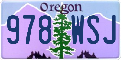 OR license plate 978WSJ