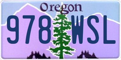 OR license plate 978WSL