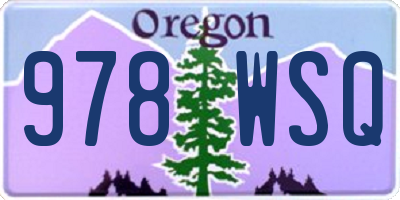 OR license plate 978WSQ