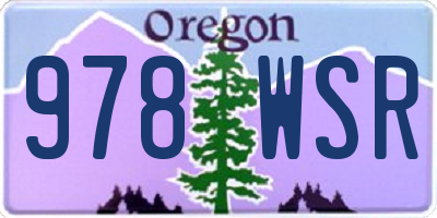 OR license plate 978WSR