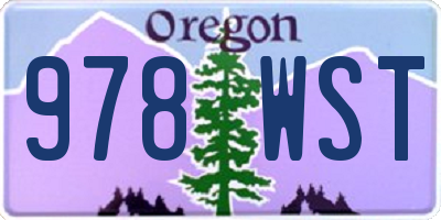OR license plate 978WST