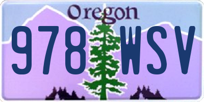 OR license plate 978WSV