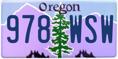 OR license plate 978WSW