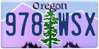 OR license plate 978WSX