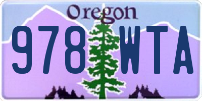 OR license plate 978WTA