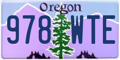 OR license plate 978WTE