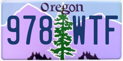 OR license plate 978WTF