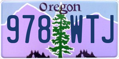 OR license plate 978WTJ