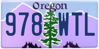 OR license plate 978WTL