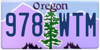 OR license plate 978WTM