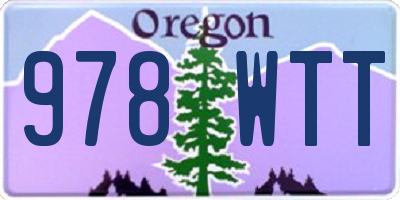 OR license plate 978WTT