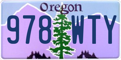 OR license plate 978WTY