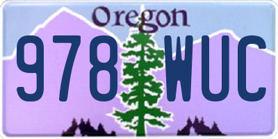 OR license plate 978WUC
