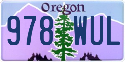 OR license plate 978WUL