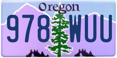 OR license plate 978WUU