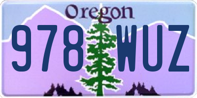 OR license plate 978WUZ