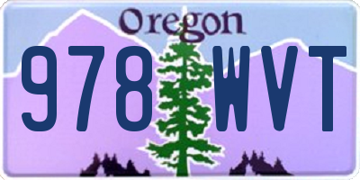 OR license plate 978WVT